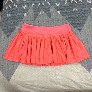 Lululemon tennis skirt in bright coral